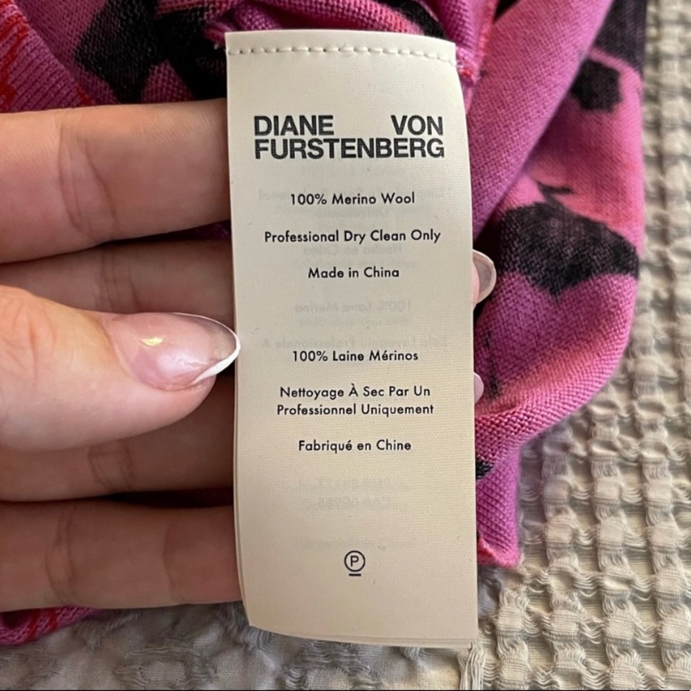 Diane Von Furstenberg Floral Pink/black dress - Picture 5 of 6